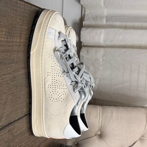 P448 Cream and Orange Sneakers